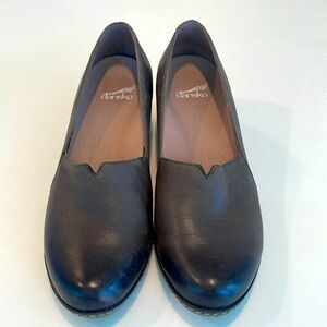 Dansko brown leather slip on mules size 38